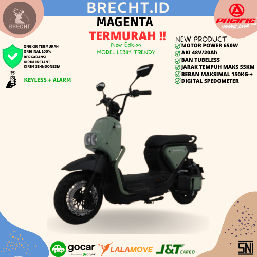 Sepeda Listrik E Bike NEW Pacific MAGENTA New Series