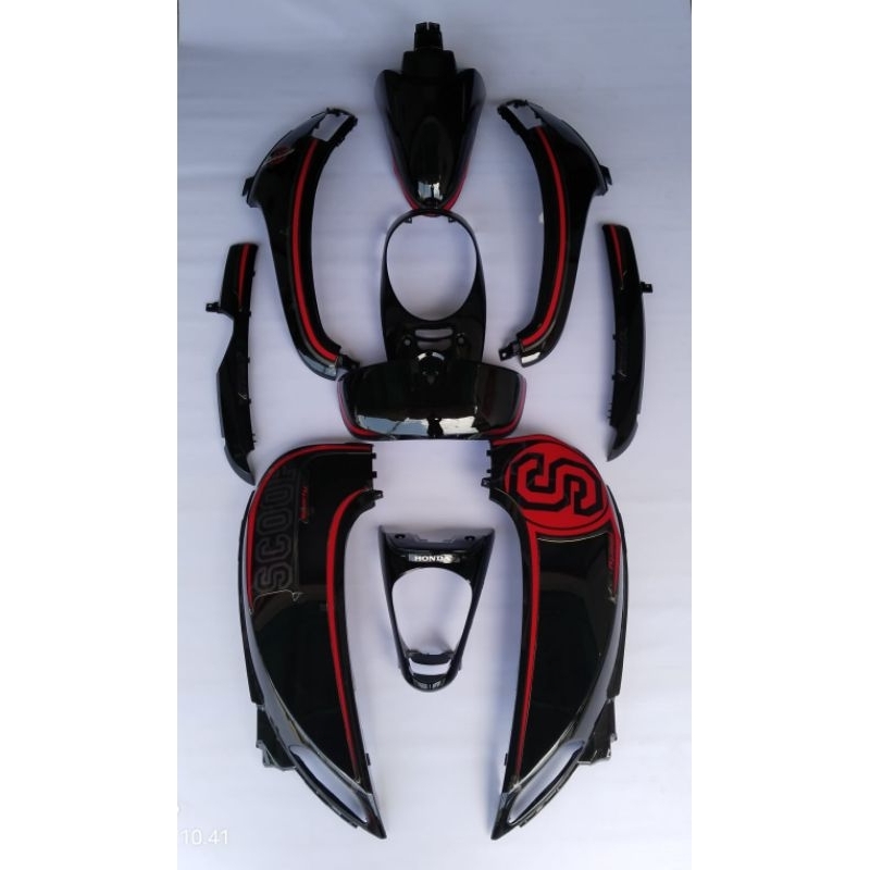 Scoopy fi Hitam glossy 2014 Sporty 83500-K16-900FMB & 83600-K16-900FMB Cover Body R/L Kanan Kiri Mer