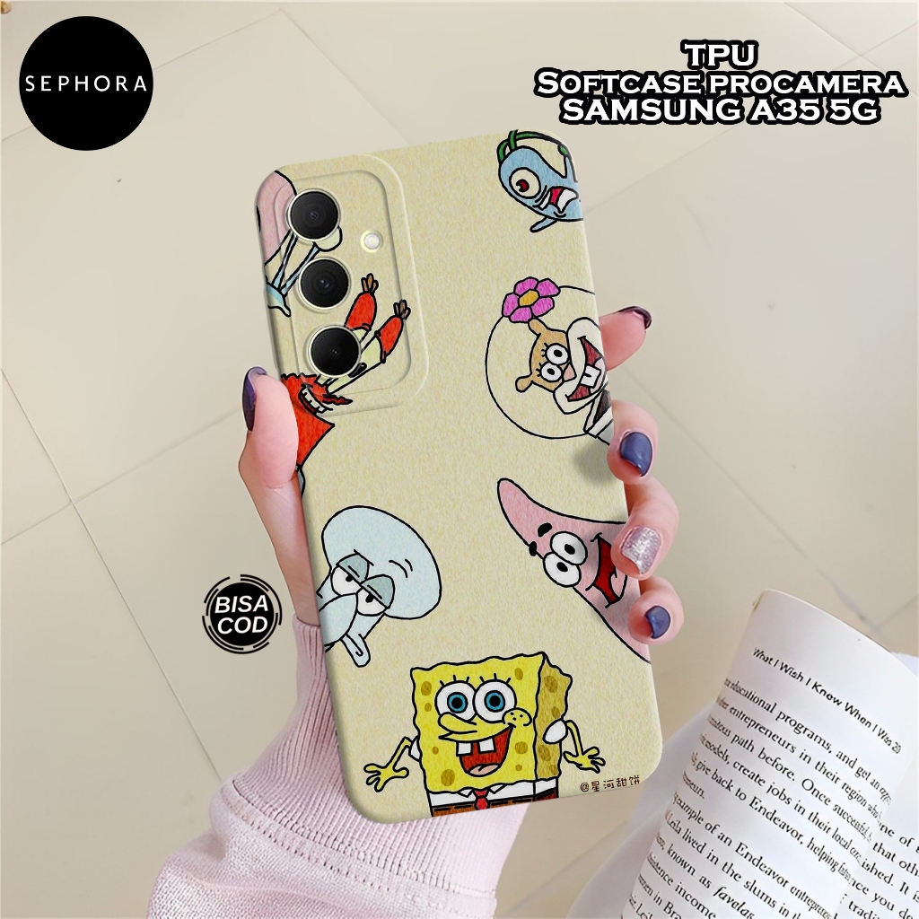 Case Samsung A35 5G - Fashion Case Spongebob - Softcase Samsung A35 5G - Case Pro Camera - Casing Sa