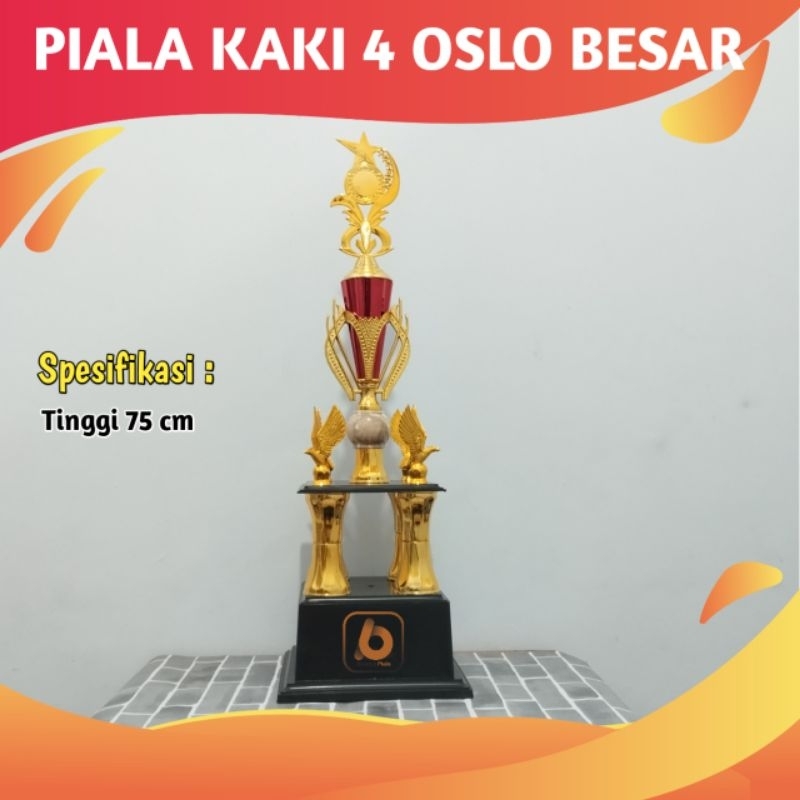 PIALA SATUAN KAKI EMPAT OSLO BESAR KOMBINASI MARMER BOLA | PIALA KEJUARAAN UMUM | PIALA JUARA UMUM