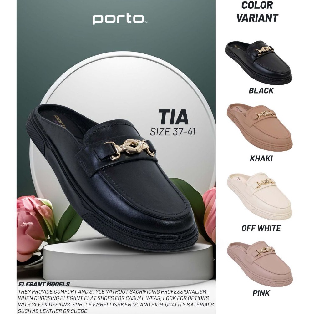 KODE M44T LAROSE Sepatu Sandal Wanita Terbaru Porto Tia Sepatu Sandal Flat Karet Elastis Wanita Aesh