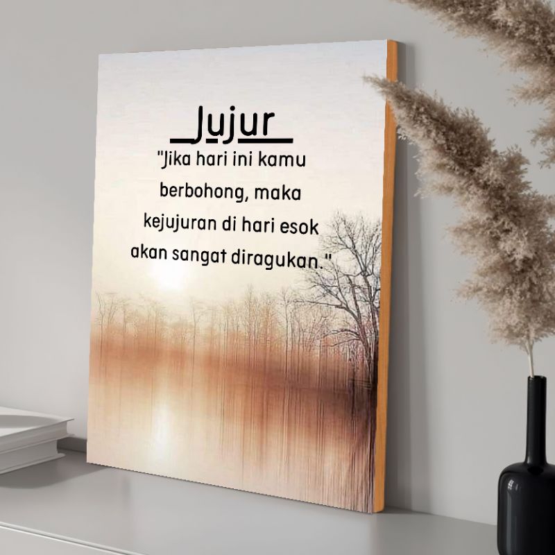 Poster kayu motivasi hiasan dinding kata kata bijak