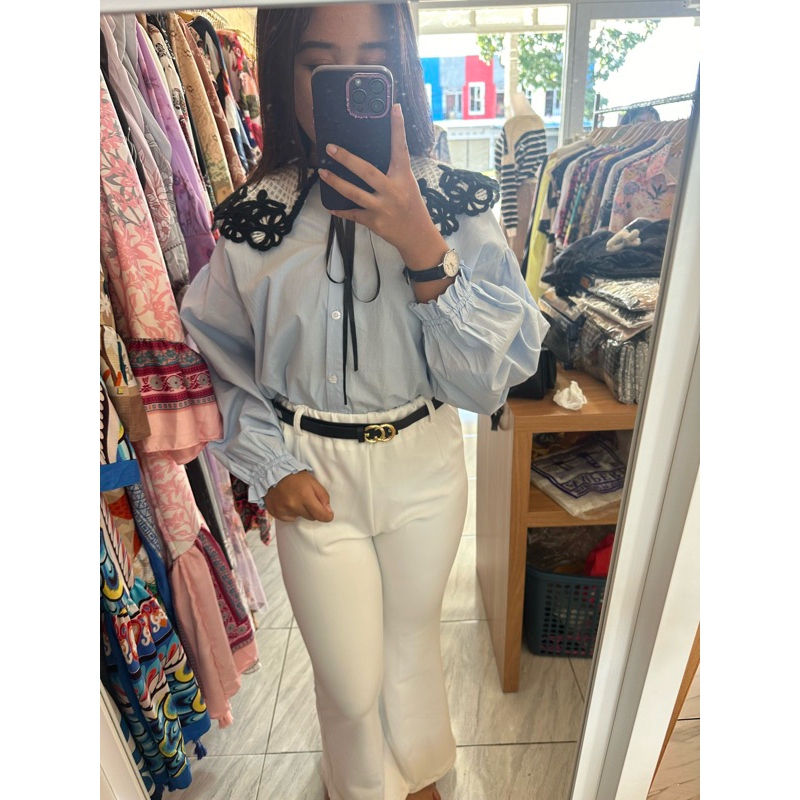 blus kerah korean style