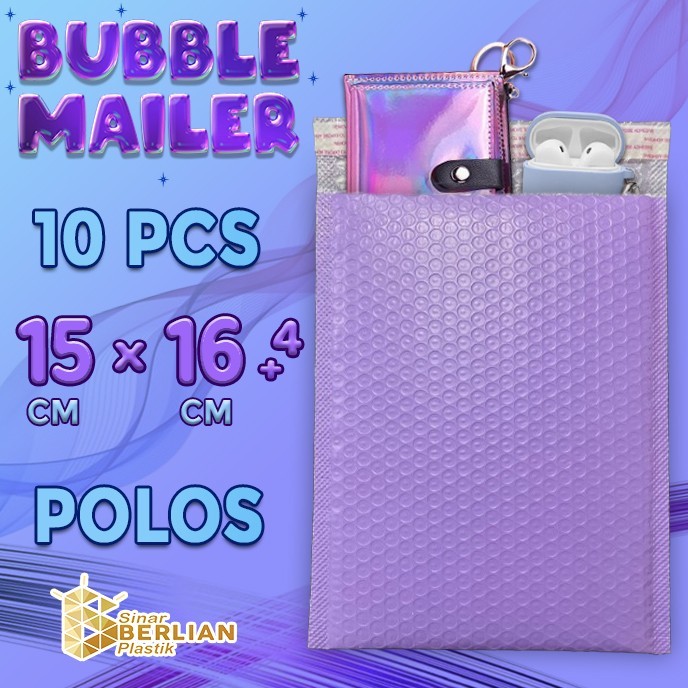 

Amplop Bubble Mailer Wrap Polos Ungu Premium Quality 15x16+4 - 10PCS