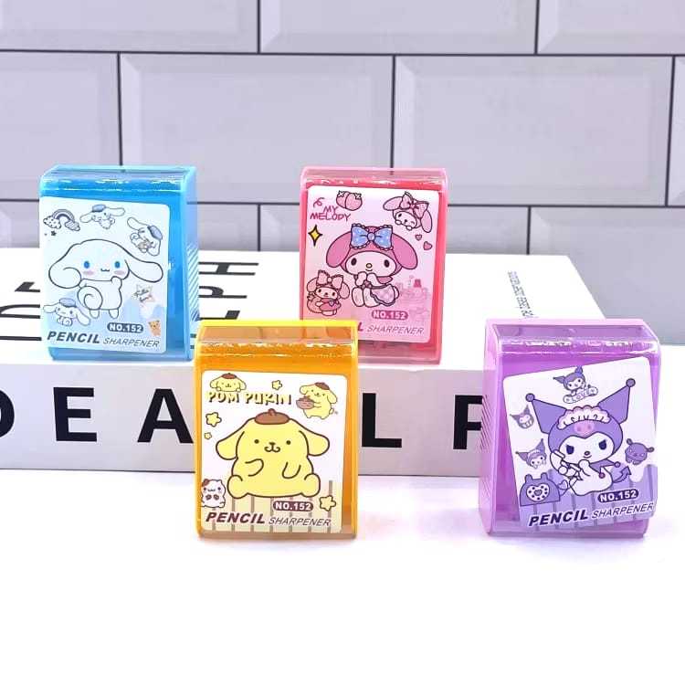 

Rautan 2in1 Pencil Sharpener Sanrio Serutan Kuromi Pompurin Cinnamoroll Melody Rautan Square Sovenir Anak Sovenir Ulang Tahun 153