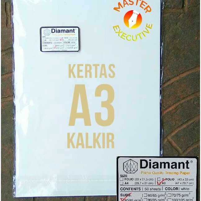 

HJ6 Pak 5 Lembar Diamant Kes Kalkir A3 Prima Quality Tracing Paper 885 grm2