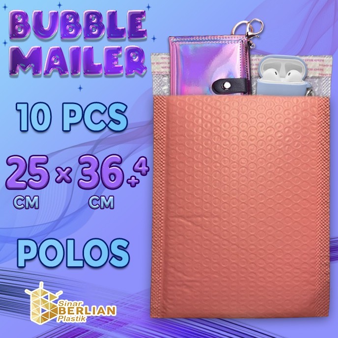 

Amplop Bubble Mailer Wrap Polos Pink Premium Quality 25x36+4 - 10PCS