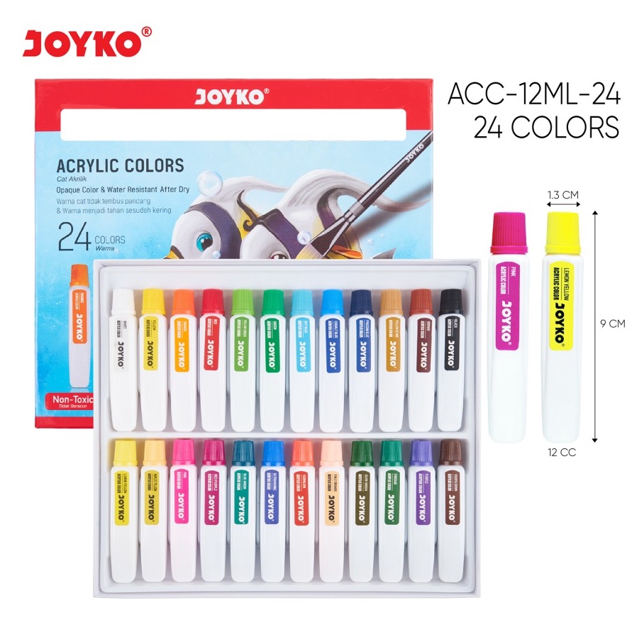 

KODE I88H Acrylic Colors Joyko Cat AkrilikAcrylic 24 Warna