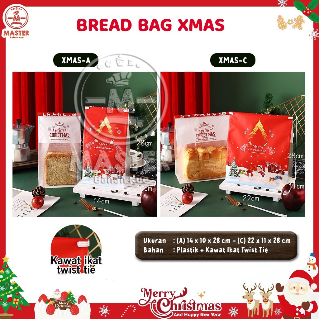 

Plastik Roti Natal Bread Bag XMAS Kantong Kue Kering Snack Christmas Gift [1 pcs]