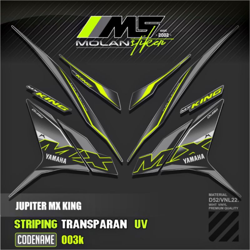 Decal Sticker Striping Variasi Transparan Uv Mx King 150 Yamaha Jupiter Mx King 150 Y15ZR Y16ZR SNIP