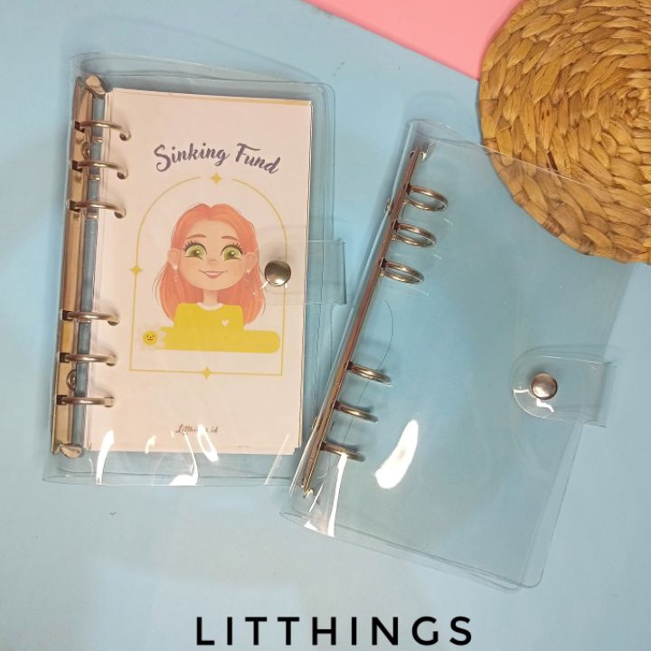 

Wah Buku Binder Transparan ukuran A6 6 Ring Hold Binder PVC Binder Keuangan