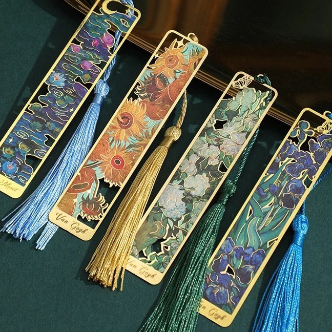 

HJ6 Bookmark Painting Metal Floral Chinese Style Retro Pembatas Buku Sunflowers