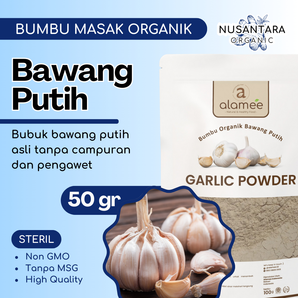 

ALAMEE Bubuk Bawang Putih 50 gram Garlic Seasoning Powder Bumbu Masak Dapur Organik Rempah Rimpang