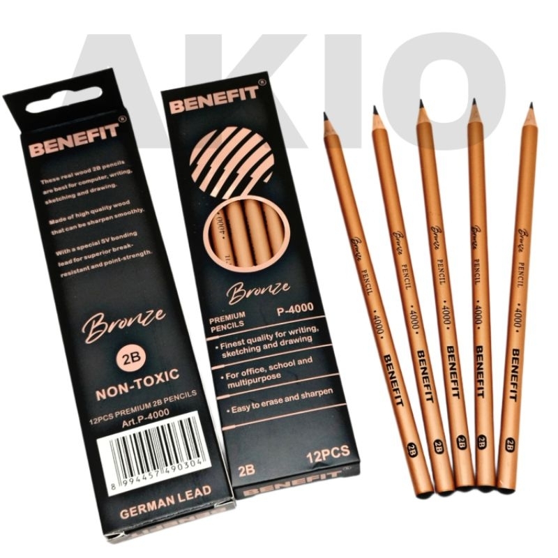 

Pensil 2B BENEFIT BRONZE P-4000 Pensil Ujian Pensil Kayu Tulis Komputer Murah
