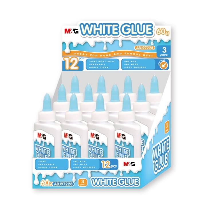 

TBMO M&G WASHABLE WHITE GLUE 60GR DISPLAY PACKING - 106240/ABJ97228