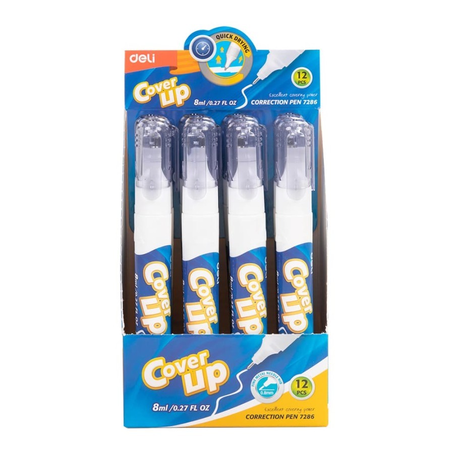 

Deli Tip X-Correction Pen Steel Tip 8ml White Bottle - E7286