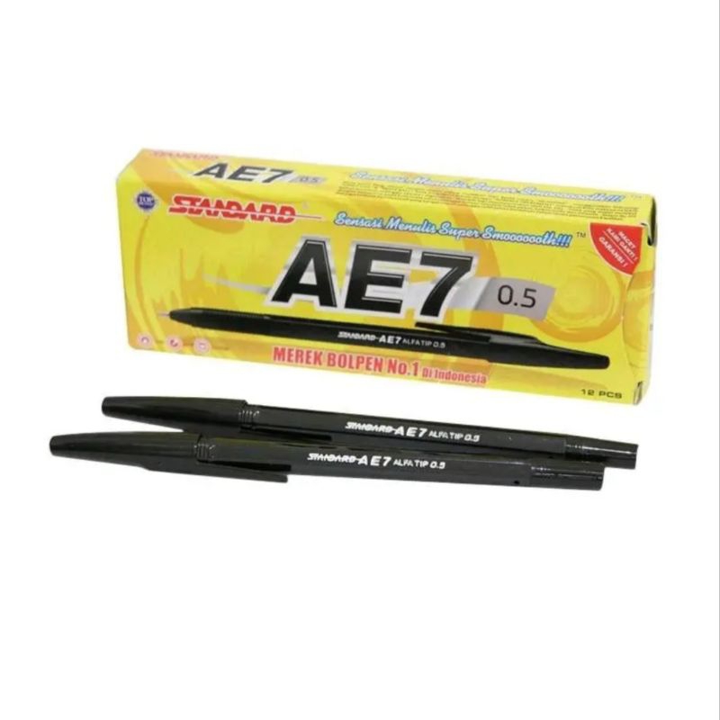 

promo 6pulpen standar AE7 tinta hitam