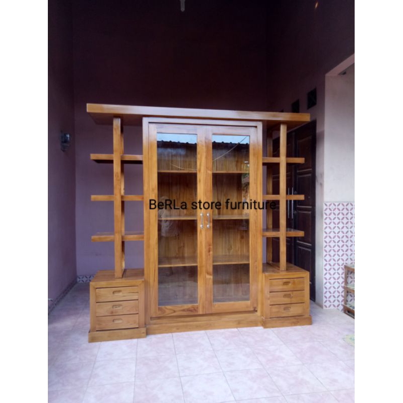 partisi penyekat ruangan / penyekat ruangan minimalis kayu jati