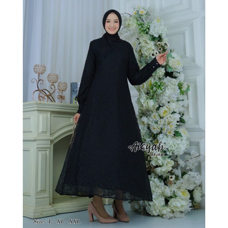 Gamis brokat murah terbaru kondangan kekinian  gamis pesta mewah gamis jumbo busui