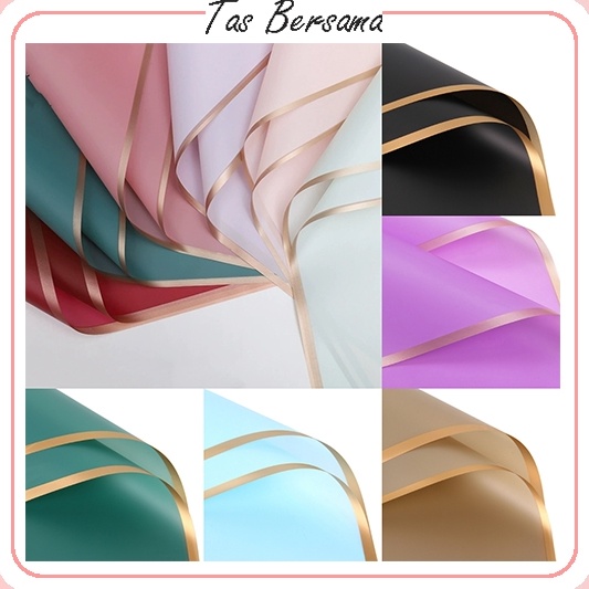 

Penjualan Ekonomis 1 Pack isi 2 lembar Flower Wrapping List Gold Kertas Bunga Buket List Gold Emas Cellophane Flower Wrapping Pack List Gold KB1