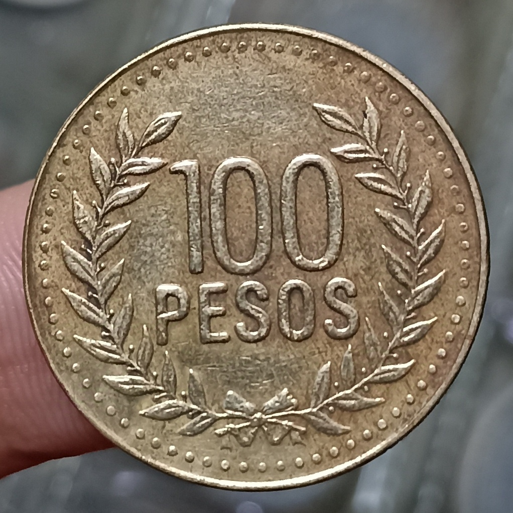 Koin Kuno Colombia 100 Pesos