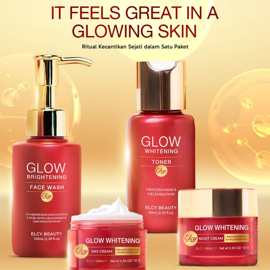 PROMO BRAND  ELCY BEAUTY GLOW WHITENING TERBARU ULTIMATE LC BEAUTY KF SKIN Paket  Ecer Krim Siang  C