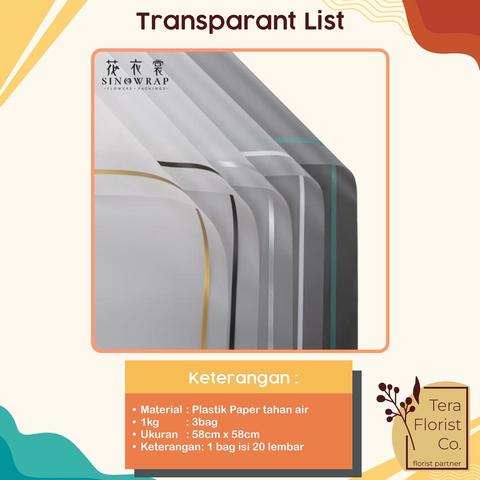 

Diskon Dasyat 2 Lembar Cellophane Transparant List Kertas Bunga Flower Wrapping Kertas Buket Wrap Paper Bungkus Bouquet Waterproof Pembungkus Kado PWM44B