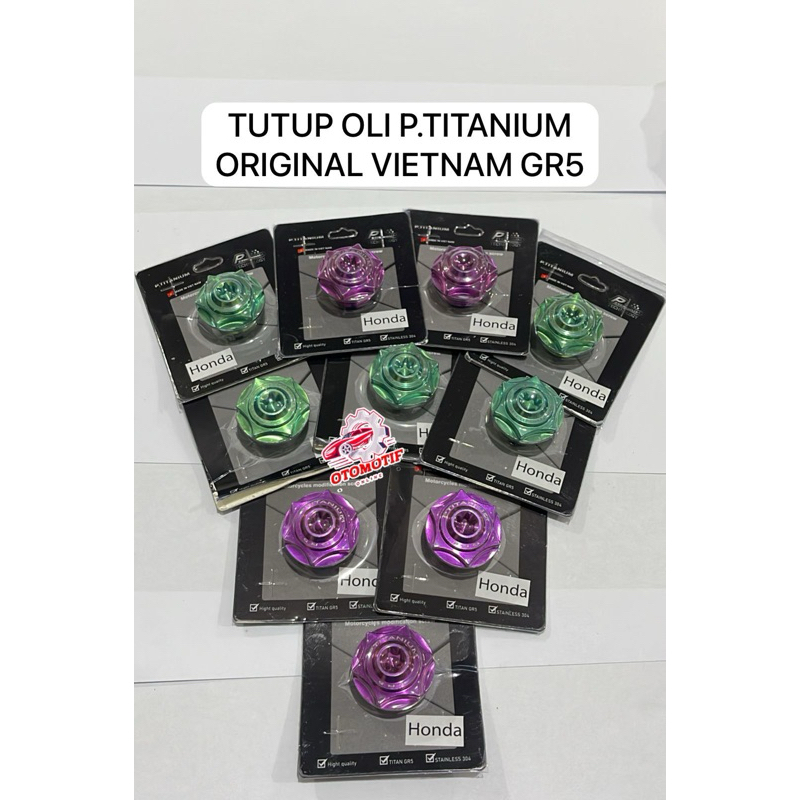 TUTUP OLI MESIN TITANIUM ORI VIETNAM UNIVERSAL MATIK MIO BEAT VARIO SCOPPY BEBEK JUP Z FIZR NINJA RR