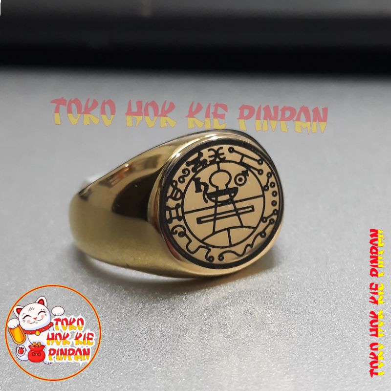 cincin goetia sigil seal of solomon ring king salomo aura  custom ukir laser gambar logo kaligrafi