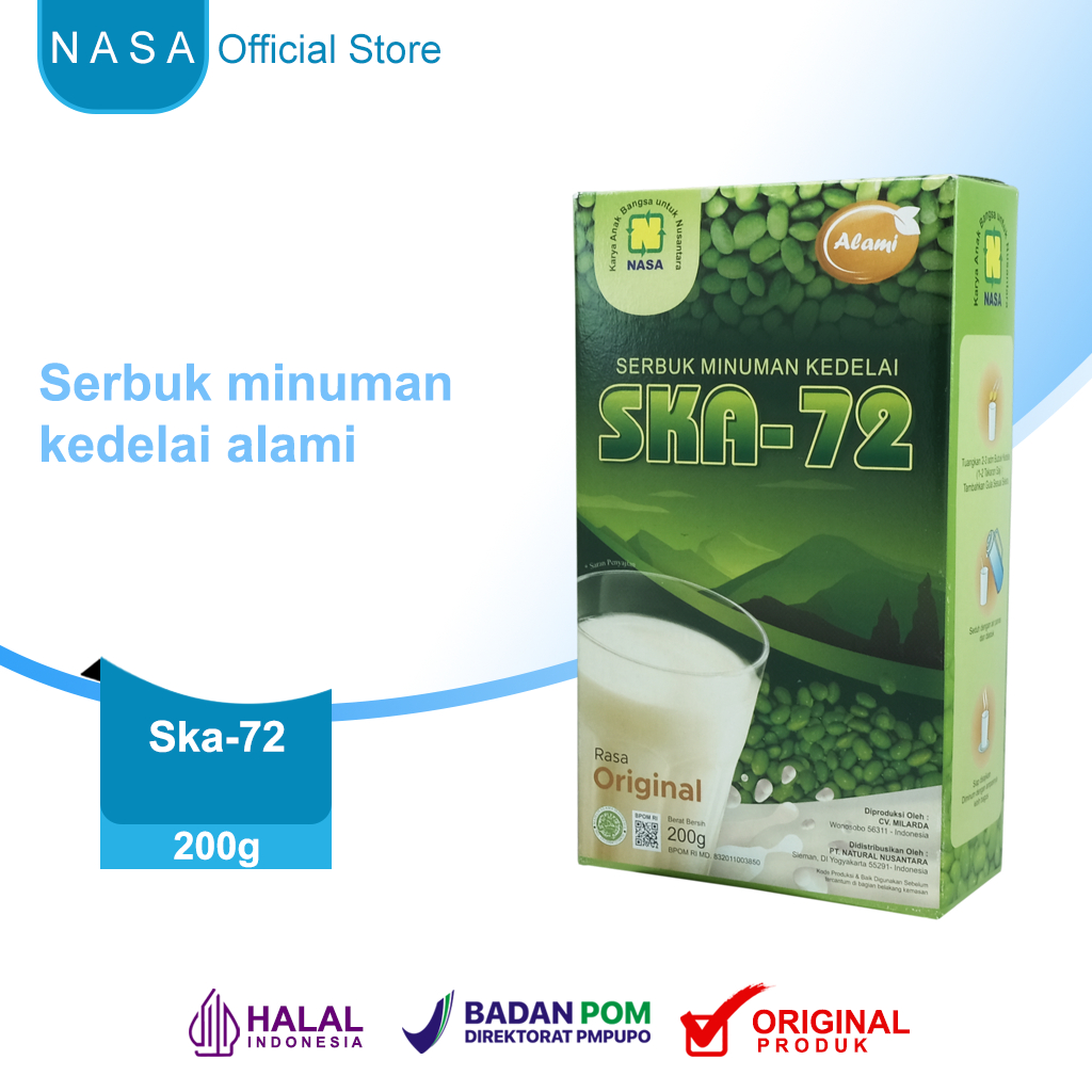 

SKA-72 NASA Original Susu Kedelai Alami, Penambah Nafsu makan, Penggemuk Badan dan Kesehatan