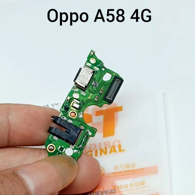 Connector Charger Oppo A58 4G Original Full Komponen Ic Papan Board Charger Mic Oppo A58