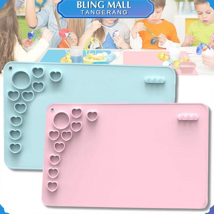 

KODE H58I Art Mat Warna Biru Dan Merah Jambu Siline Painting Mat Dengan Cangkir Air Dan Tempat Cat