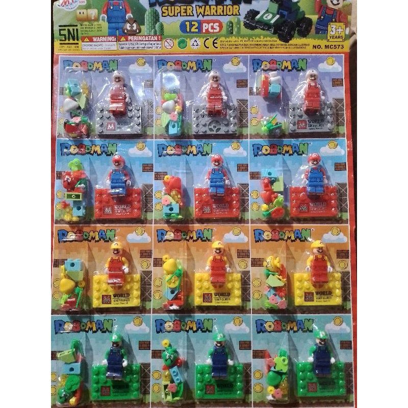 1Pcs Mainan Anak Figure Bricks Mini/ Balok Susun Rakit Action Figure Robot Mario Ninja Lego Tentara 