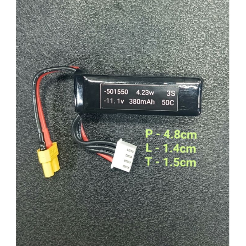 baterai lipo 3S soket JST & xt30