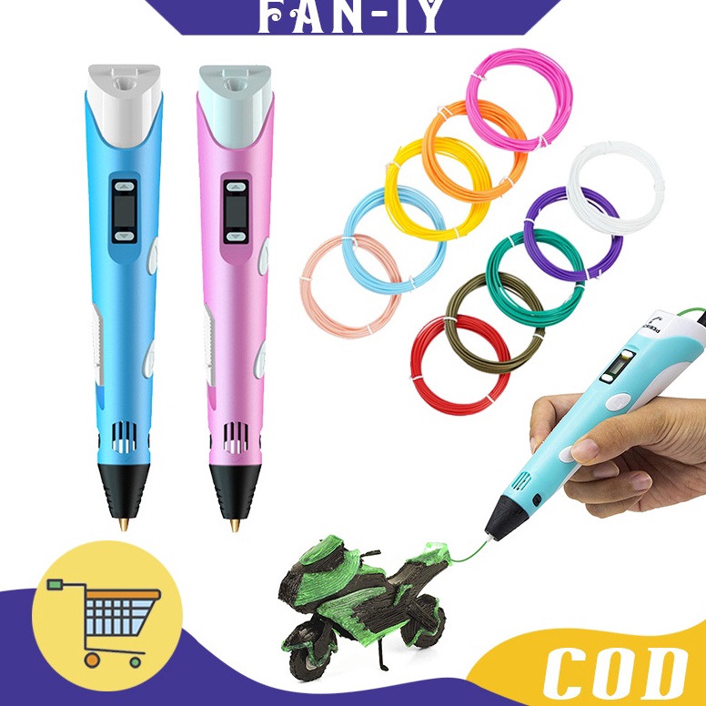 

KODE P8I 3D Printing Pen 3D Printer Arts Pen Magic Drawing Pen DIY Pulpen 3D 1 Warna Bahan Tidak Beracun