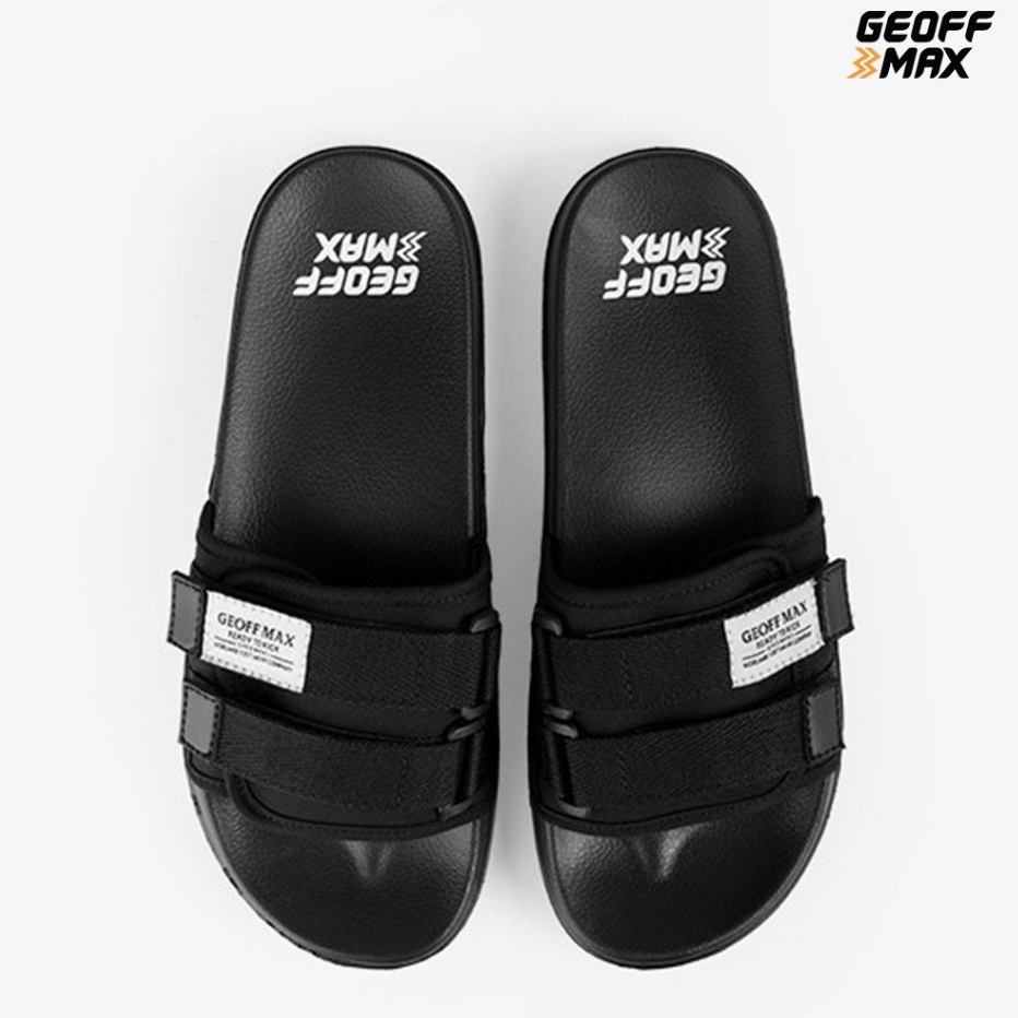 Geoff Max  Freddo Black  Sandal Slop Slipper Hitam Sandal Uni Anti Slip