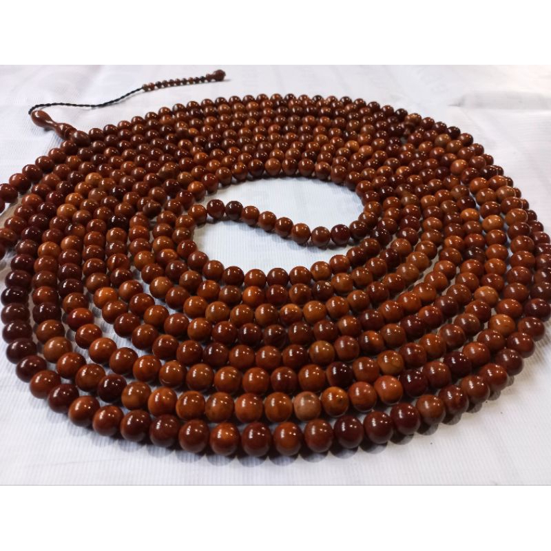 TASBIH KAOKAH ASLI 10MM ISI 1000 BIJI ORI COKLAT MENGKILAT
