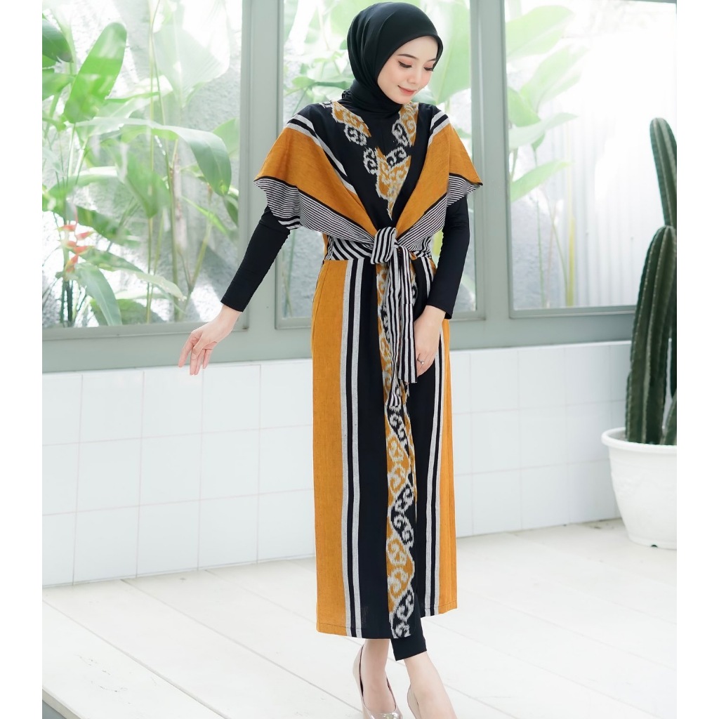 Dress Tenun Troso Jepara, Baju Gamis Couple Tenun Troso A11