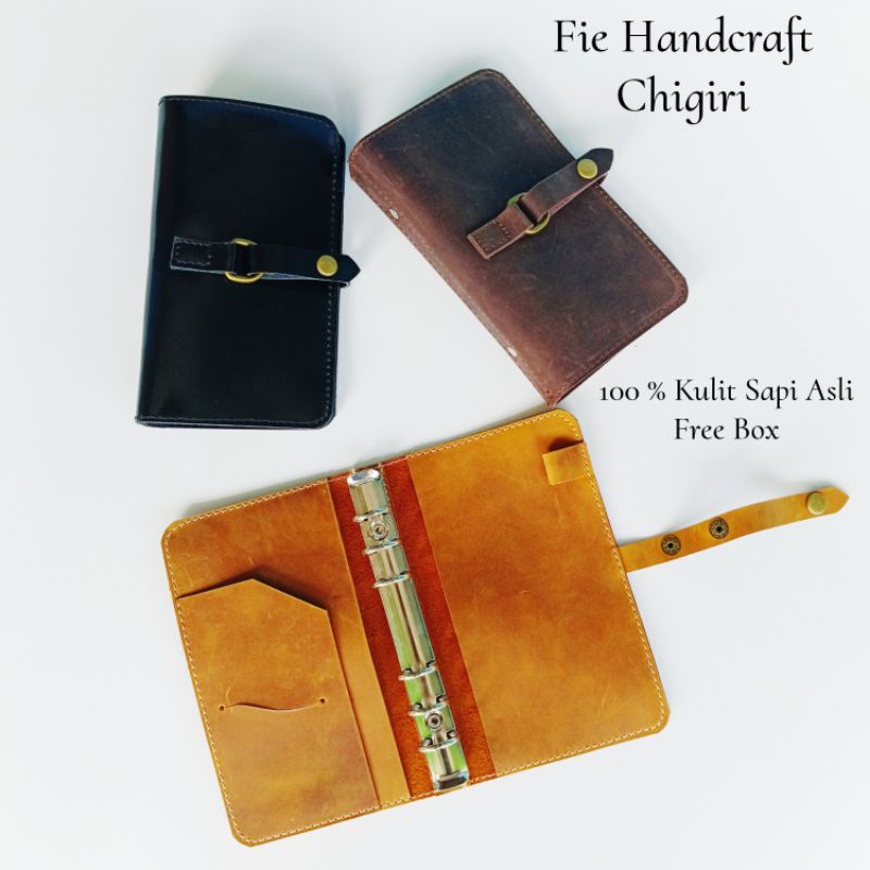 

fie handcraft cover binder A6 kulit sapi asli binder agenda kulit sapi asli binder keuangan