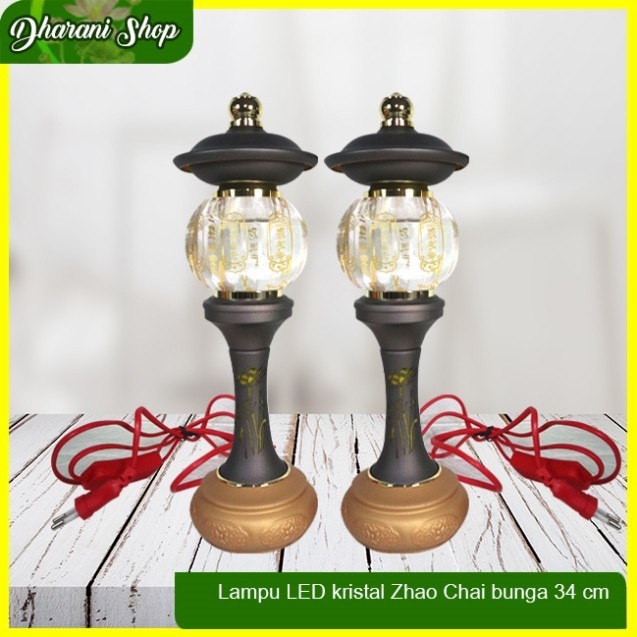 Lampu Altar Puja Sembahyang LED Zhao Chai Bunga Kristal