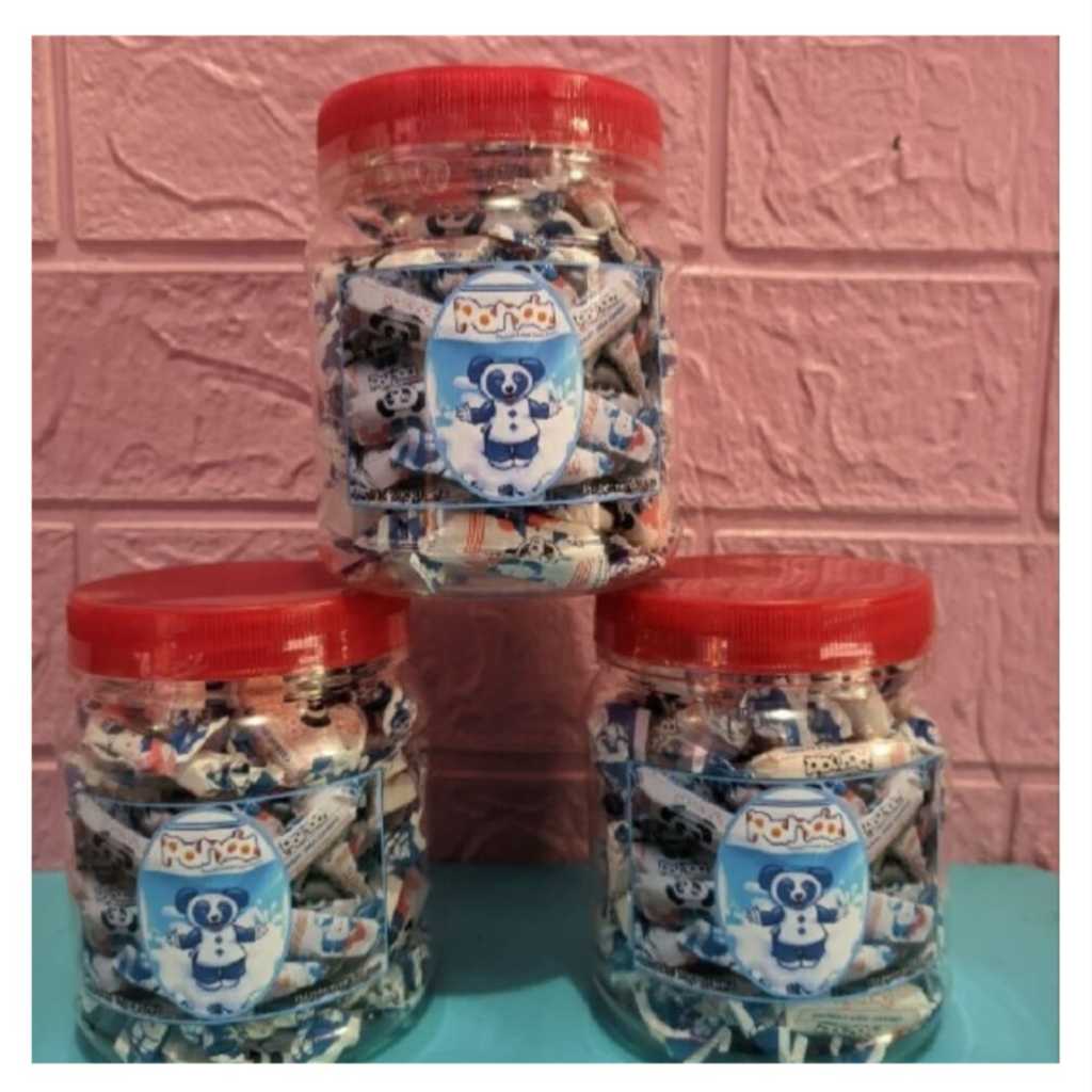 

permen lunak susu gambar panda kemasan toples 200gram