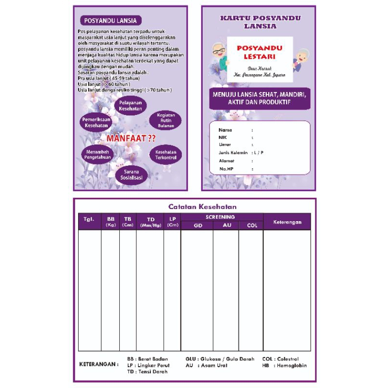 KARTU POSYANDU LANSIA - KMS LANSIA
