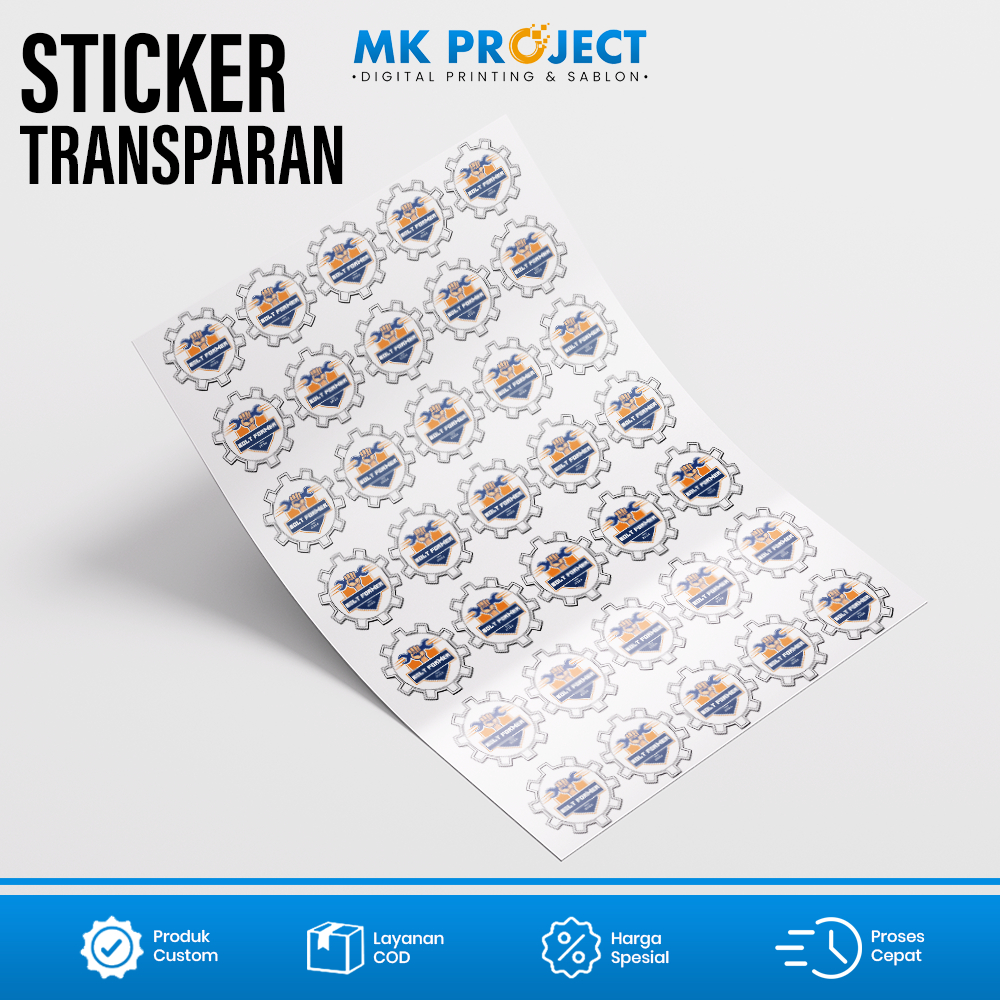 

STICKER VINYL TRANSPARANT ANTI AIR WATERPROF LABEL KEMASAN PRODUK LEMBARAN