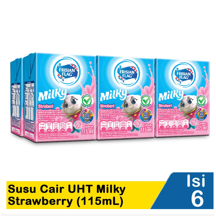 

Frisian Flag Susu Cair UHT Milky Strawberry 6 x 115 ml