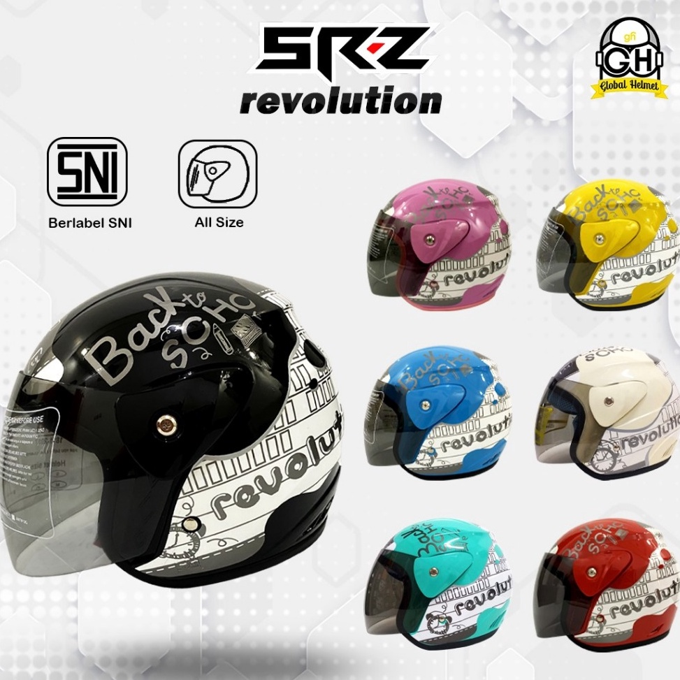 PALINGDICARI HELM HALF FACE EVOLUTION MOTIF REVOLUTION MIRIP GM EVO MURAH HELM DEWASA MURAH COD SNI