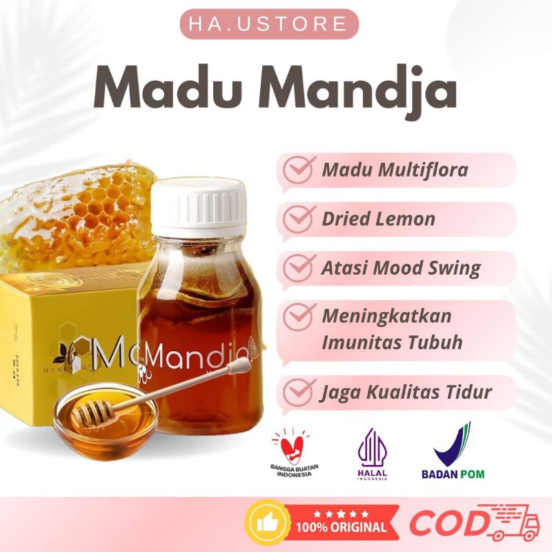 

HERBAMOUR Madu Mandja Herbalov Madu Multiflora Dried Lemon Menjaga Imunitas Tubuh Atasi Mood Swing Bantu Diet