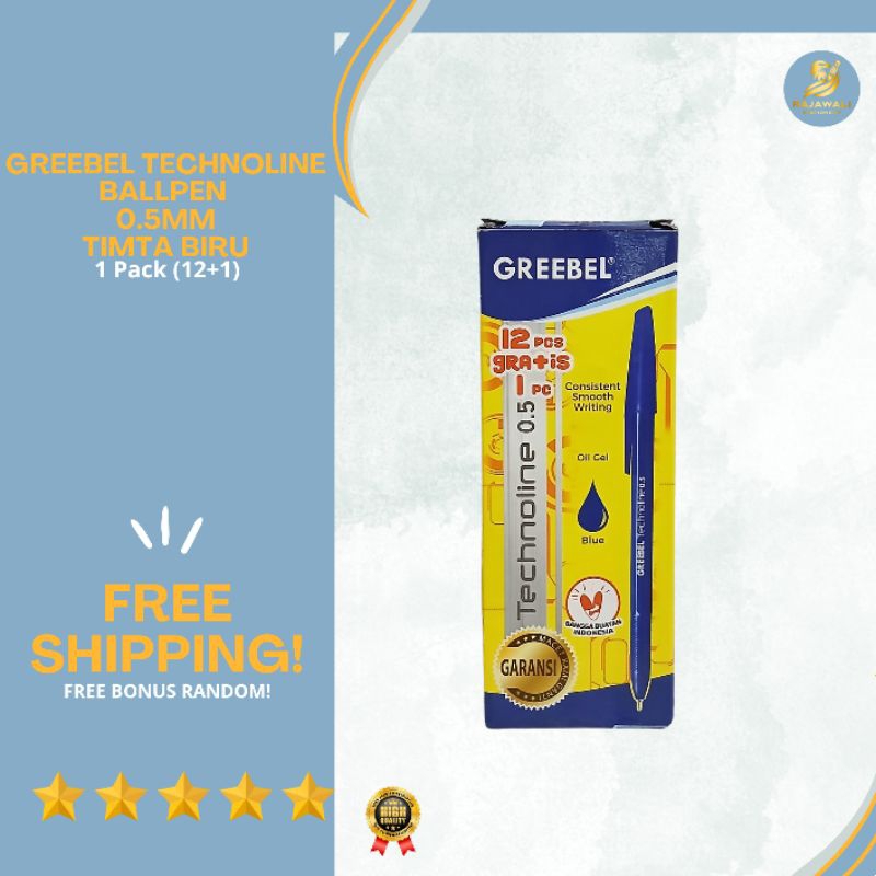 

Ballpen Greebel Technoline Tinta Biru | 0.5mm | 1 Pack (12) Eceran 6 Pcs & 1 Pack