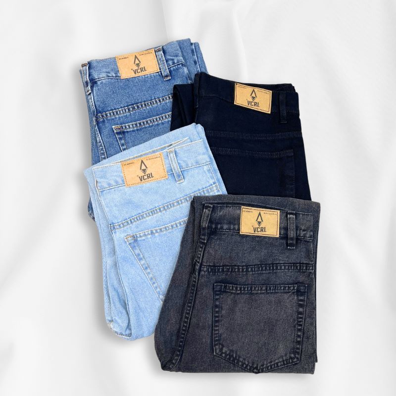 TERKINI VCRL - Celana Jeans Panjang Pria Korean Stlye Straight Loose Pants Pria Outfit Skena TERKINI