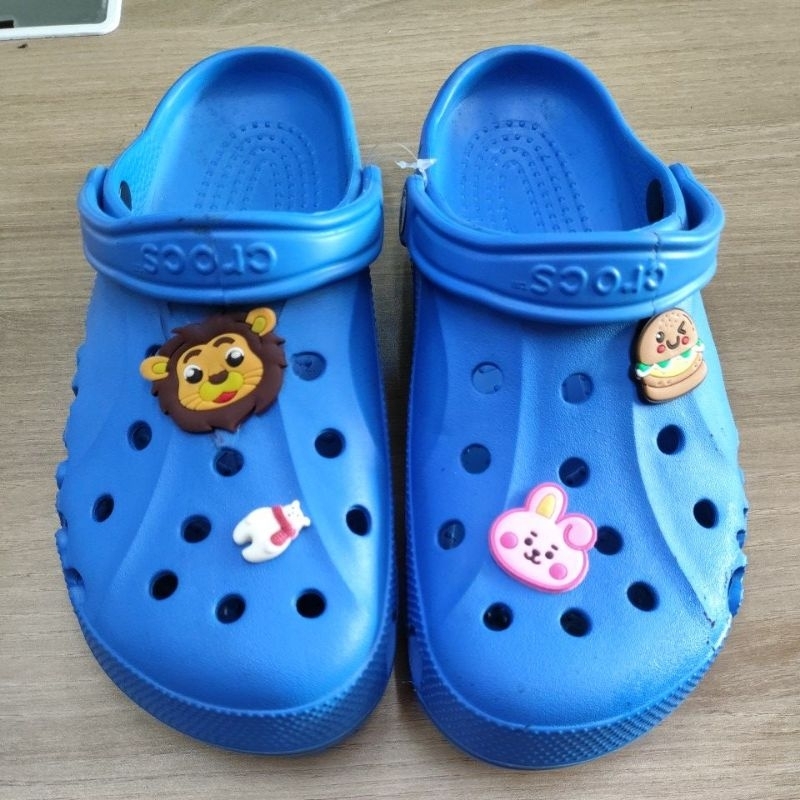 SANDAL CROCS BAYA CLASSIC ORIGINAL RARE ITEM RIJECT CUTTING MINIM V ATAS SAJA BAYA BIRU ELECTRIC INS