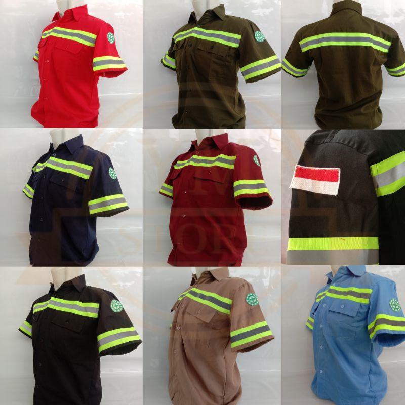 Baju safety / baju safety lengan pendek / wearfack lengan pendek / wearfack safety k3